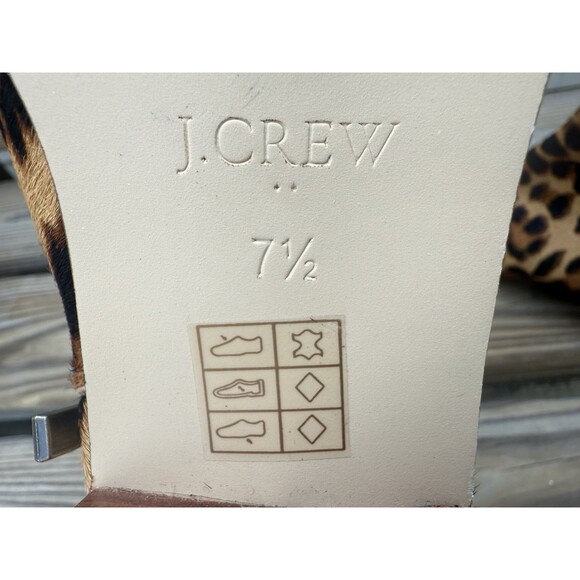 J. Crew Walker Leopard Print Calf Hair Leather Ankle Boots Sz 7.5 Mob Wife  $198 - Picture 7 of 10